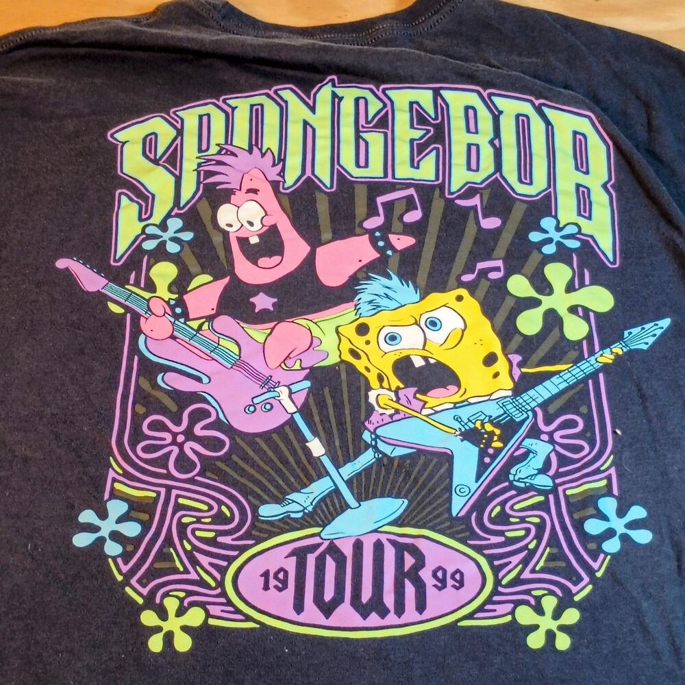 SpongeBob SquarePants Patrick 1999 Tour Band Graphic T Shirt Mens Size Large L